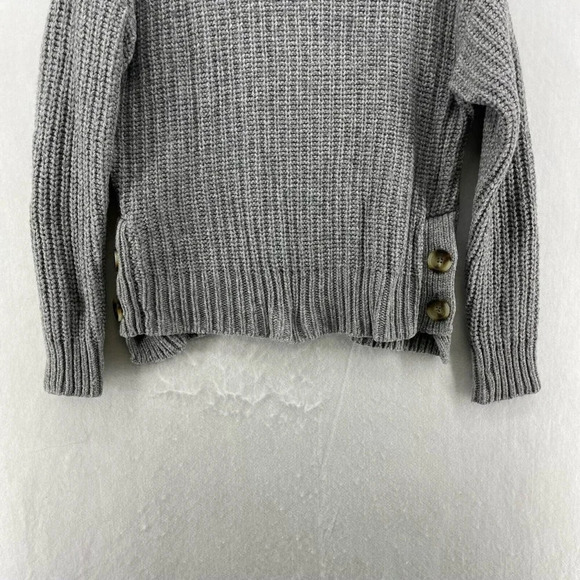 Madewell Sweater Women's Sz S Gray Mockneck Side-Button Pullover Wool Blend - Picture 7 of 11
